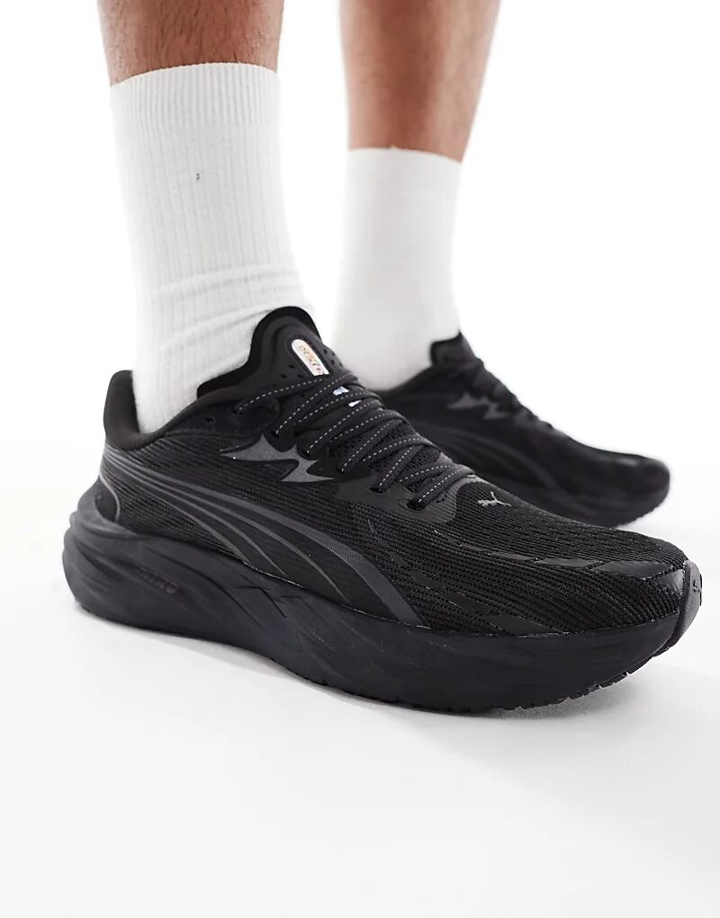 Кроссовки Puma Velocity Nitro 4 полностью черного цвета — фото 4