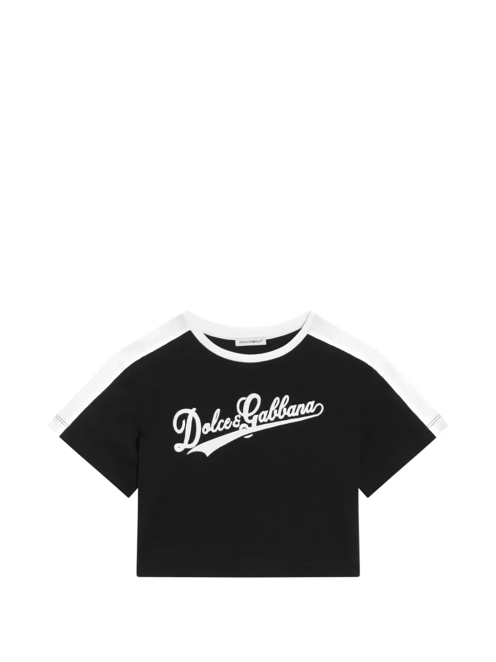 Футболка с коротким рукавом и вставками Dolce & Gabbana Kids, черный