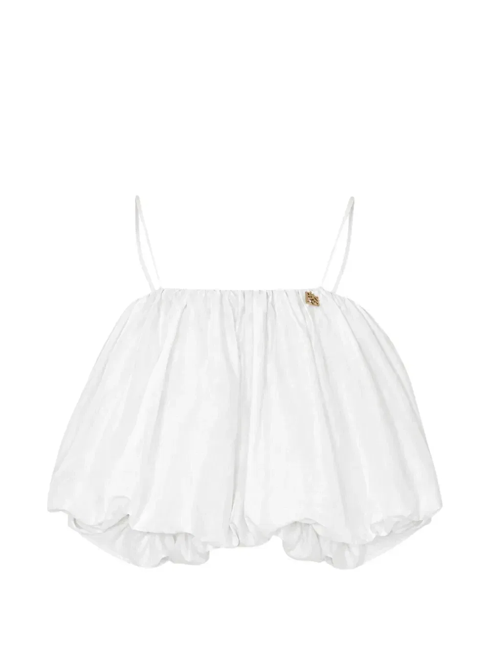 Топ с логотипом и подолом-баллон Pinko Kids, белый
