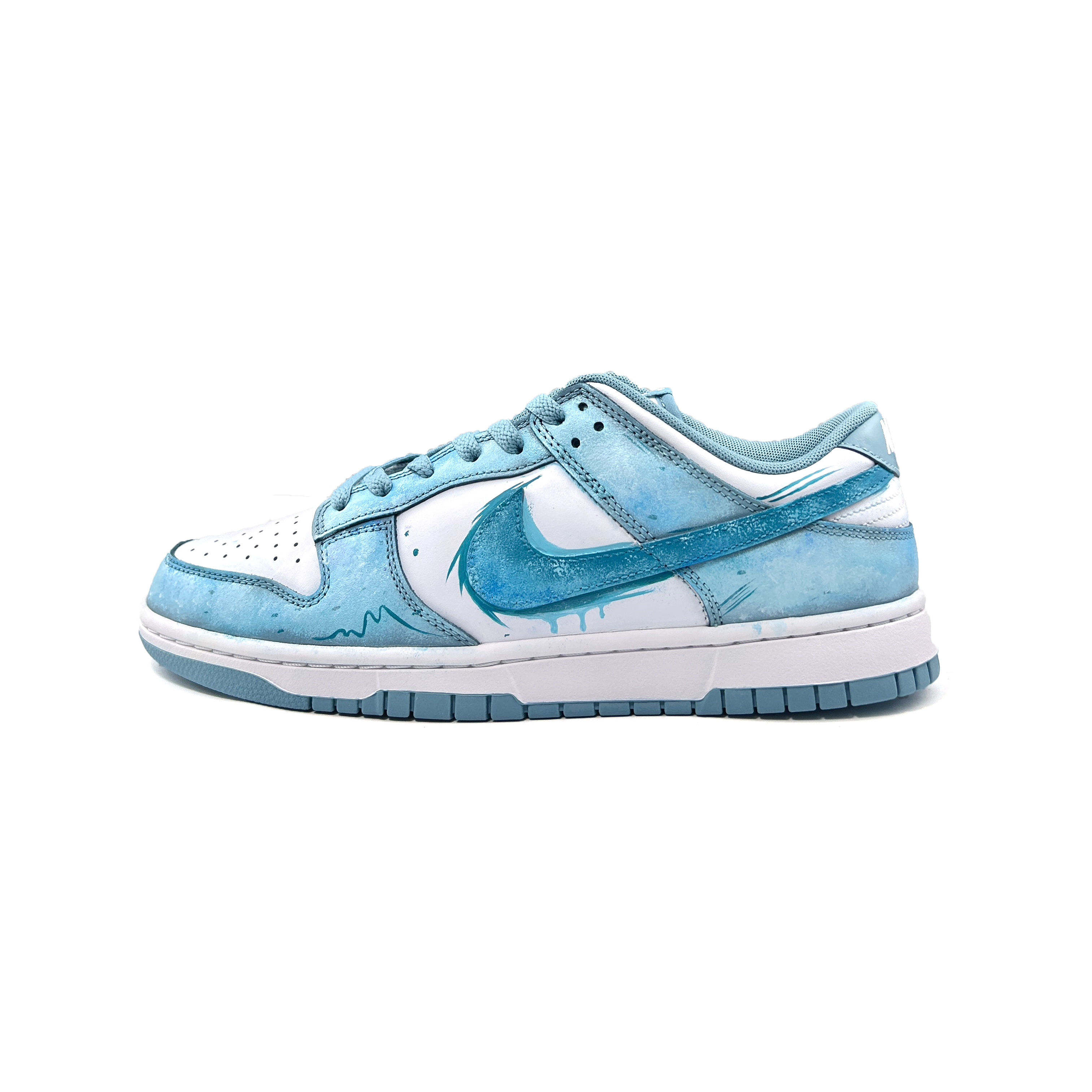 

Nike Кроссовки для скейтбординга Dunk Frozen, износостойкие, низкие, мужские, белые, синие