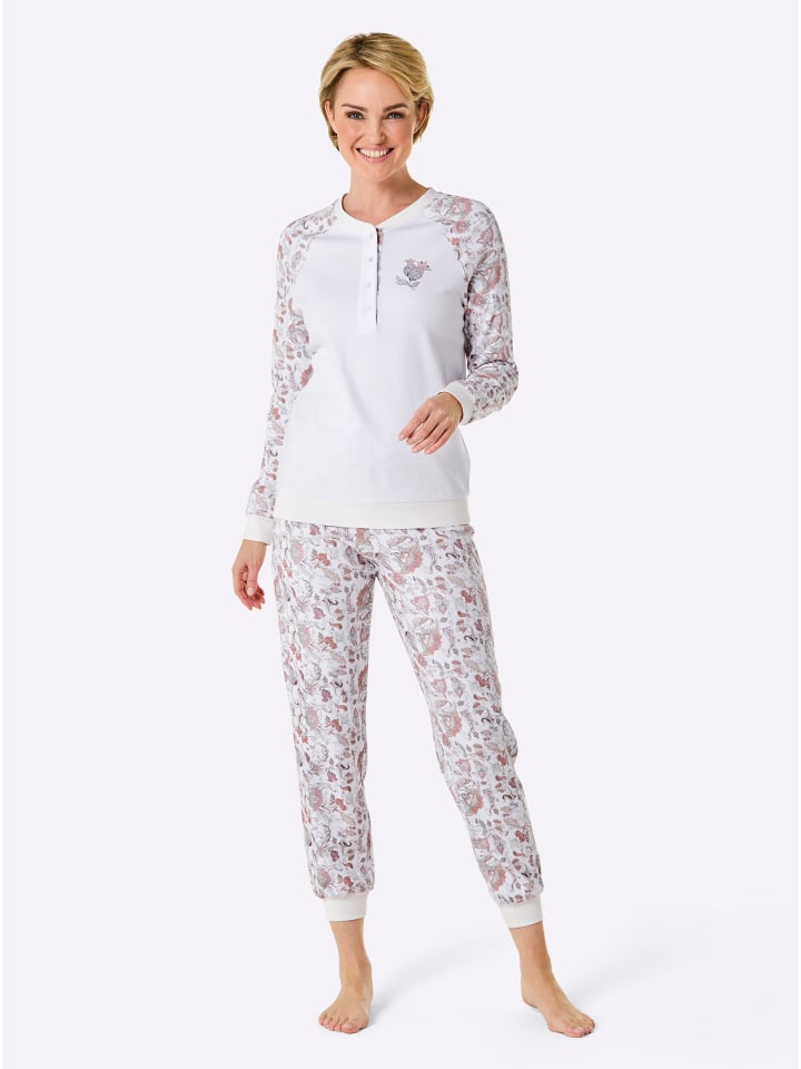 

WITT WEIDEN Пижама белого и светло-серого цвета с принтом