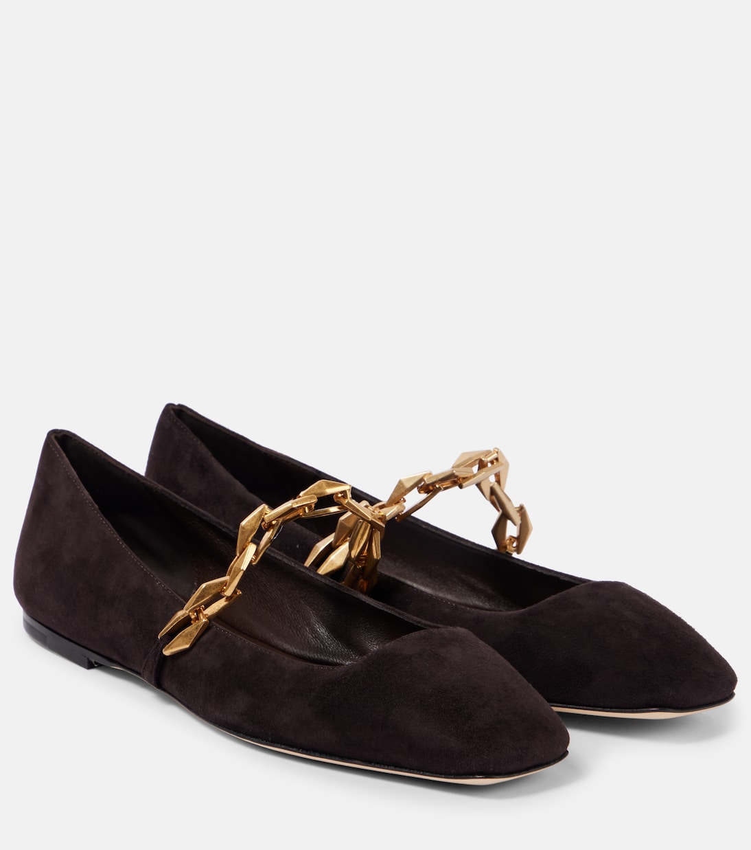 Туфли-лодочки Mary Jane из замши Diamond Tilda Jimmy Choo, кофе