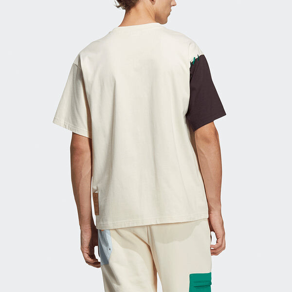 Футболка adidas originals Series Contrast Color Stitching Pocket Round Neck Short Sleeve Creamy White T-Shirt, мультиколор — фото 3
