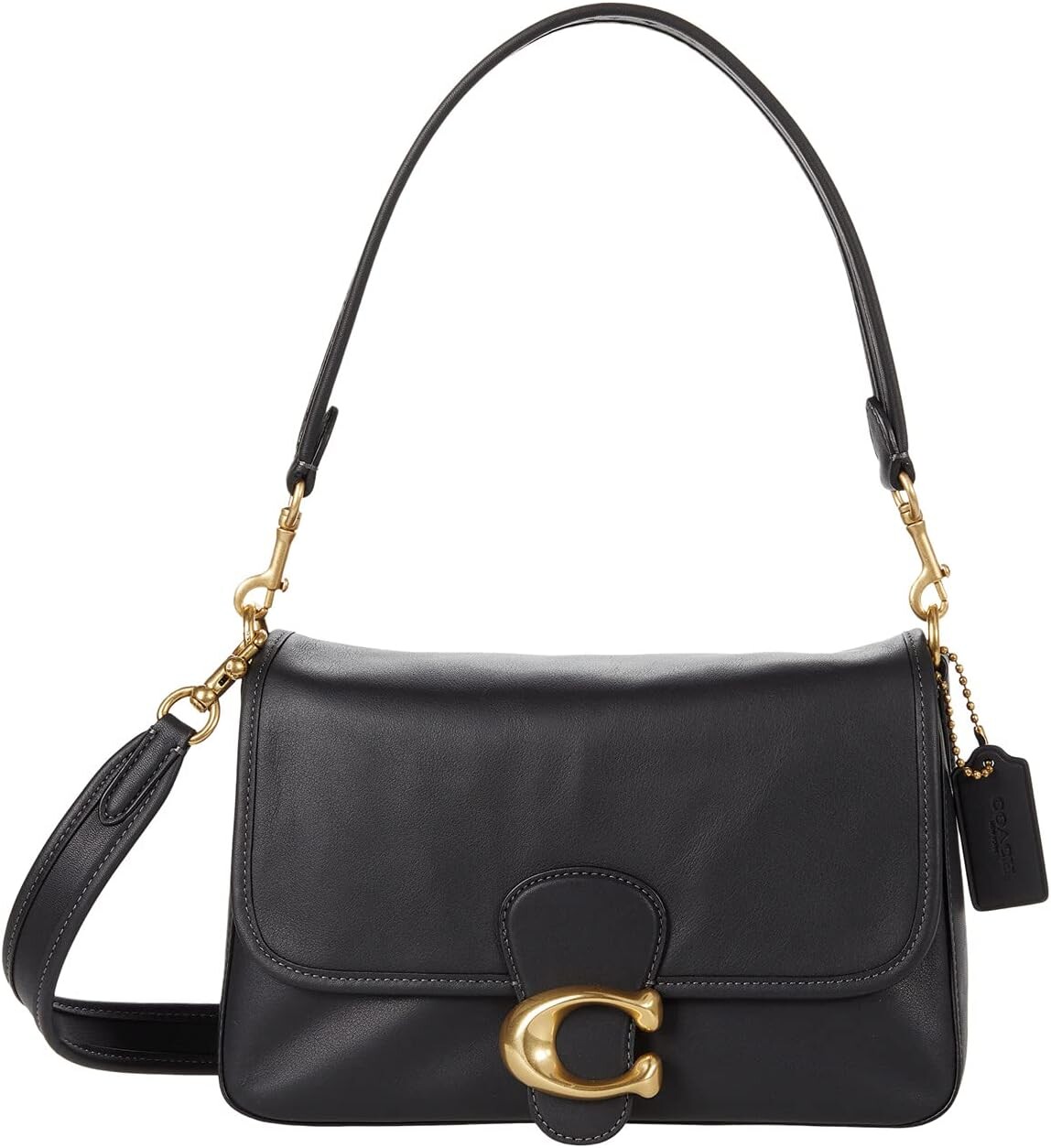 

Сумка через плечо из мягкой телячьей кожи COACH, черный