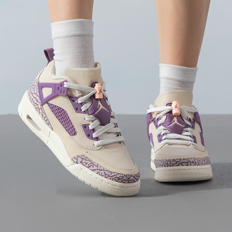 Air Spizike Low 'Let's Play' GS Jordan, Легендарный светло-коричневый/Светло-красный/Пыльно-фиолетовый/Парусный белый — фото 4