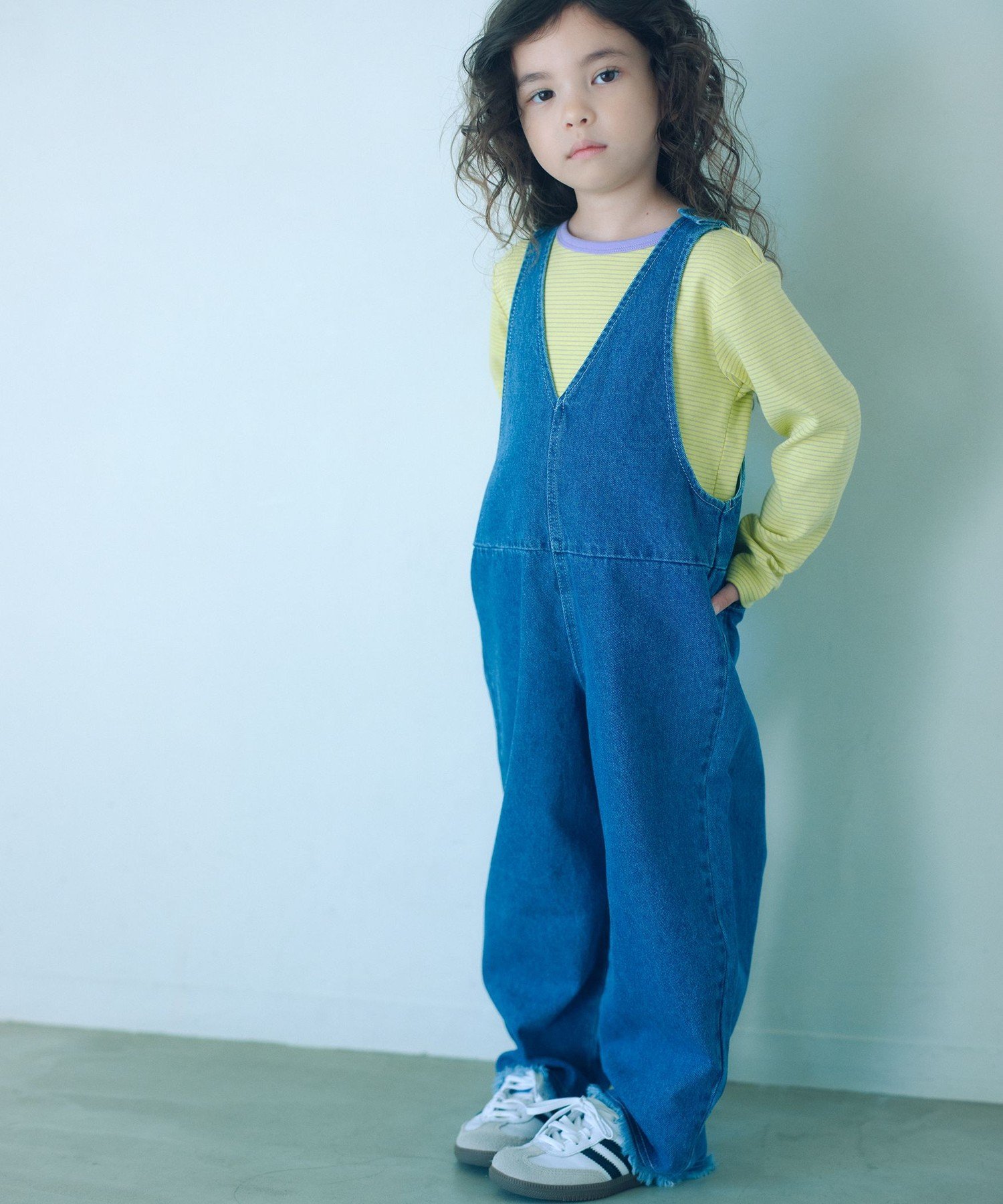 Джинсовый комбинезон / Детский 100-160 см United Arrows Green Label Relaxing, COBALT
