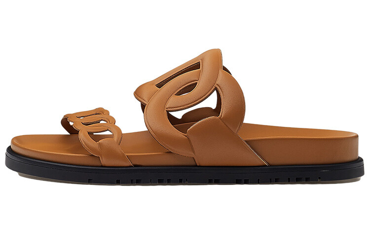 Шлепанцы Hermès Extra Slide женские, коричневый