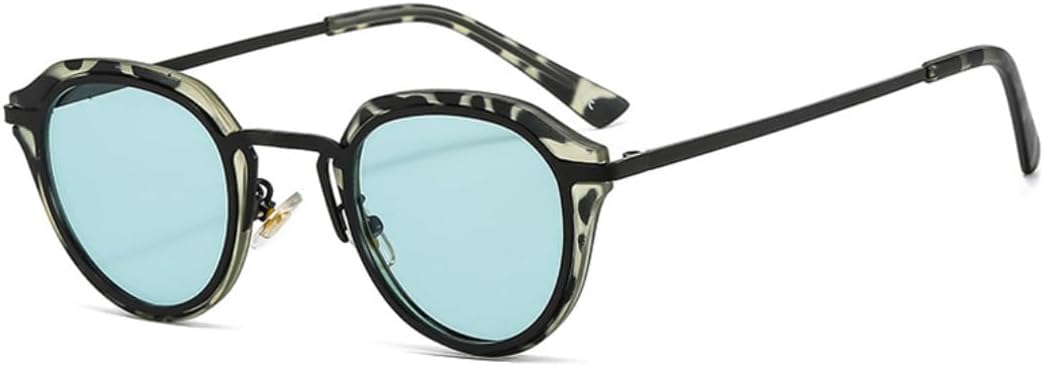 

Популярные модные овальные женские солнцезащитные очки в стиле ретро, ​​конфетные оттенки, защита от УФ-излучения UV400, мужские круглые очки с леопардовым градиентом VVTWSSW, 4