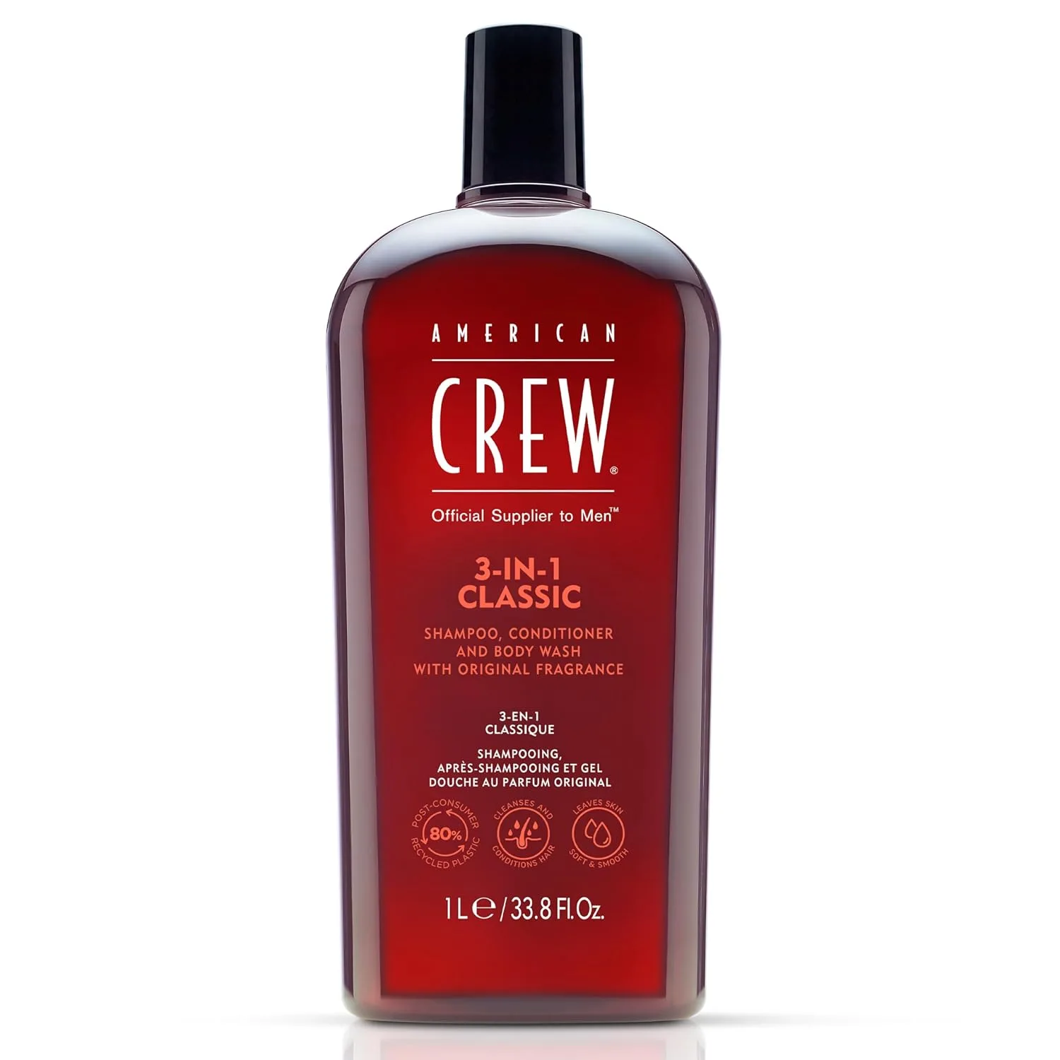 Шампунь, кондиционер и гель для душа American Crew для мужчин, 3-в-1, 950 мл, и лак для волос American Crew для мужчин, спрей для укладки волос с переменной фиксацией, 240 мл., gray — фото 2