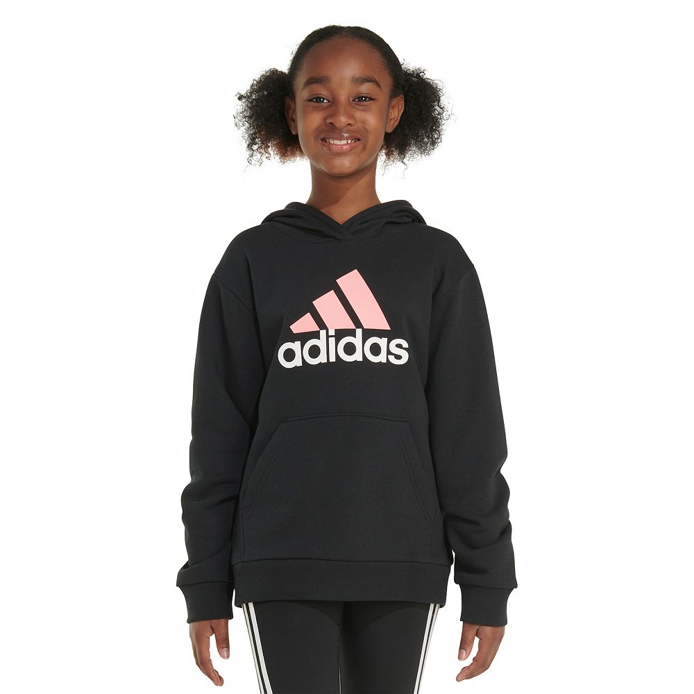 

Худи adidas Essential Heather с рисунком для девочек 7–16 лет, стандартные и большие размеры Adidas, цвет Black Pink