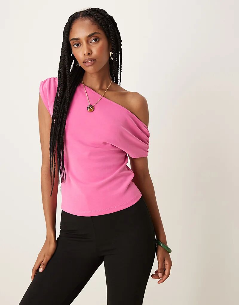 

Розовый топ-топ с открытыми плечами ASOS DESIGN Cupro