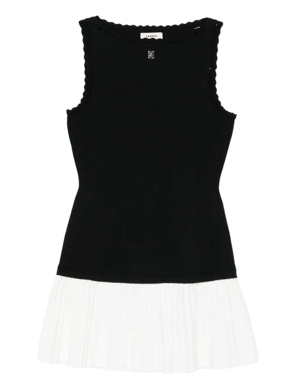 

Платье миди с оборками и плиссировкой SANDRO, черный