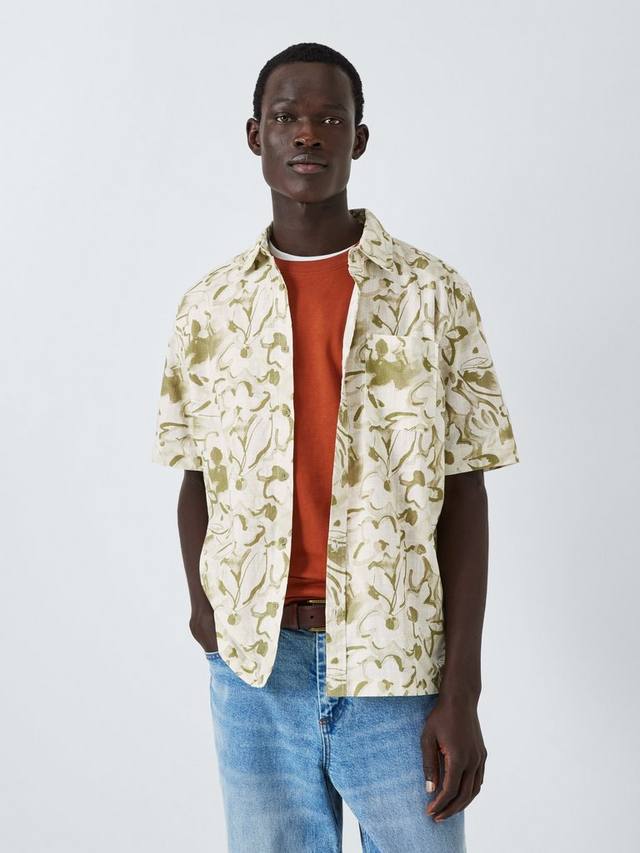 

Рубашка Regular Fit с акварельным принтом John Lewis ANYDAY, Green