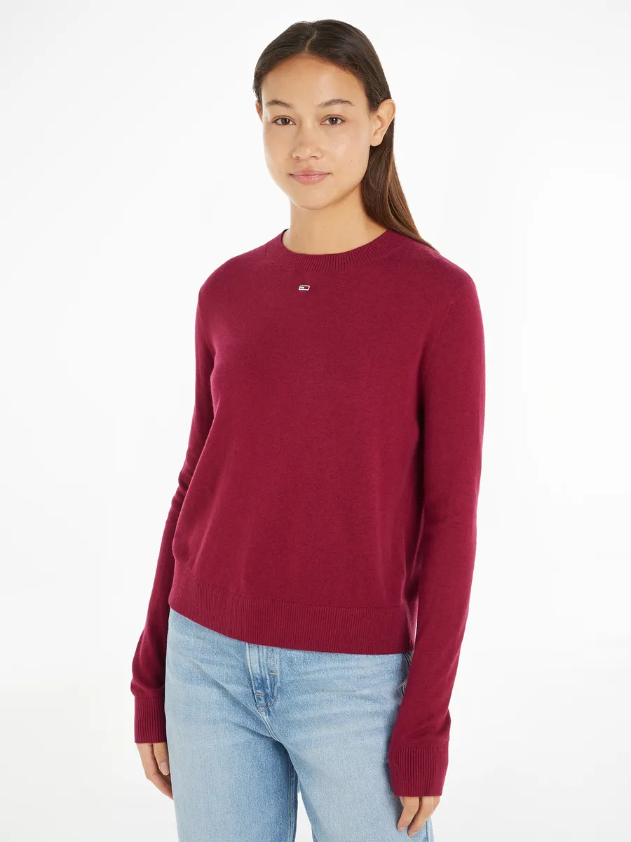 

Вязаный свитер Tommy Jeans "TJW ESSENTIAL CREW NECK SWEATER" с вышитым логотипом, цвет Valley Purple Melange