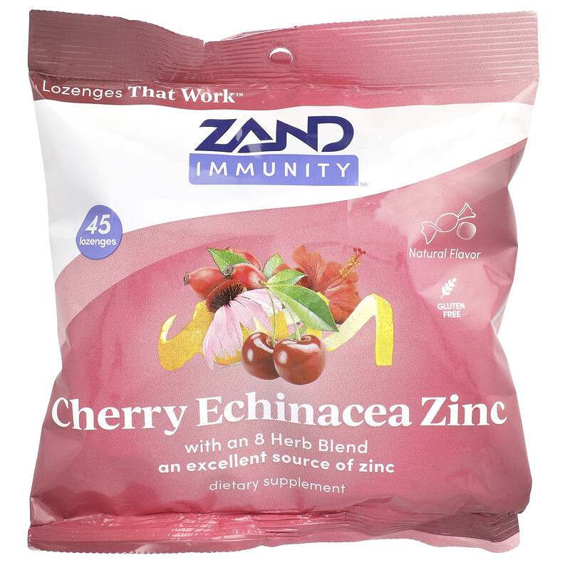 

Zand, Immunity, вишня, эхинацея и цинк, натуральный, 45 пастилок