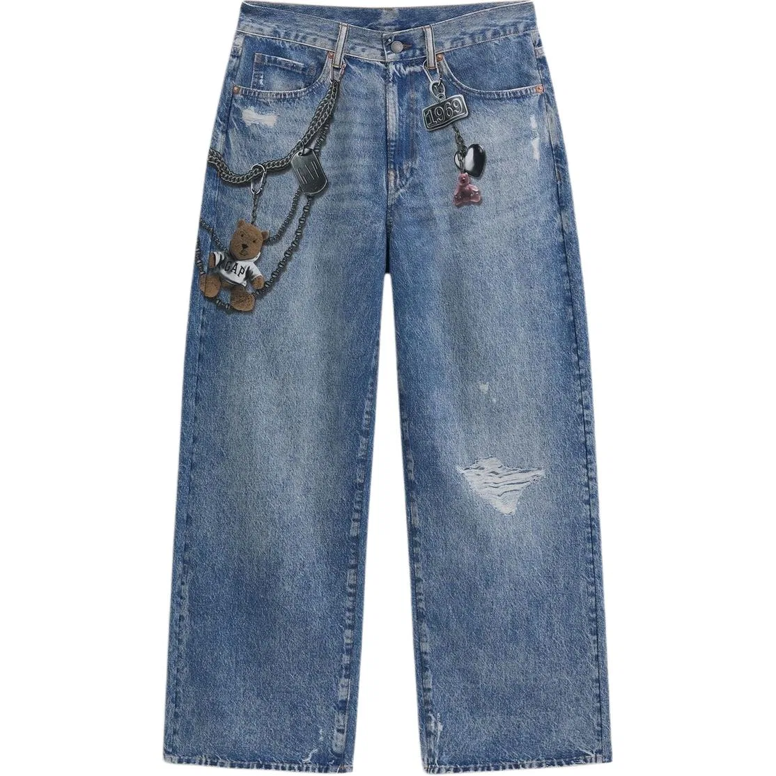 Джинсы прямого кроя средней посадки GAP Medium Washed