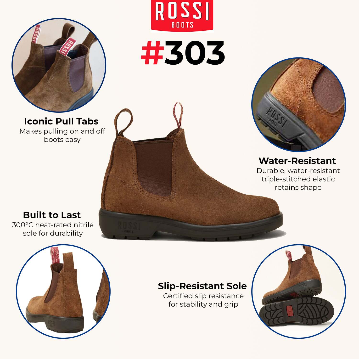 Rossi 303 Endura Chelsea ботинки в деревенском стиле из замши и кожи цвета rustic brown Rossi Boots — фото 2