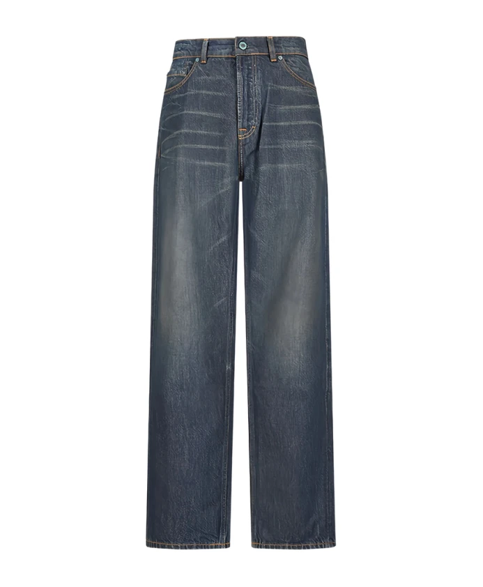 

Синие хлопковые джинсы с эффектом потертости и застежкой на пуговицах. Our Legacy, синий