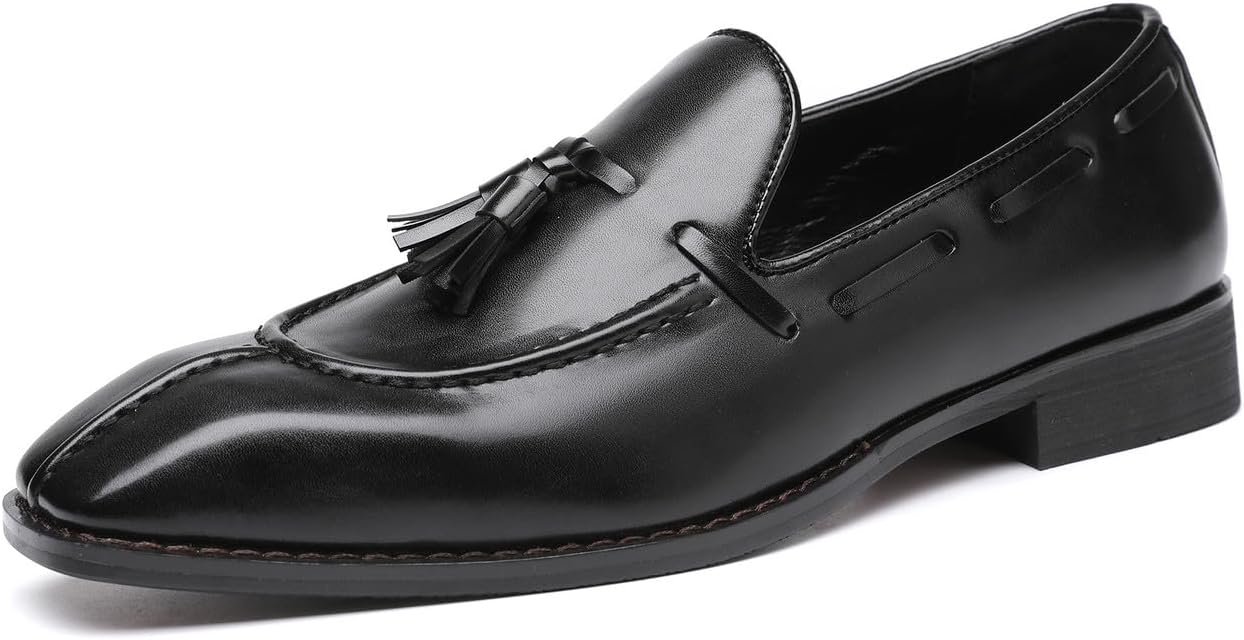 

Мужские лоферы Santimon Mens, повседневные слипоны для торжеств, свадебные лоферы с кисточками, туфли для выпускного для мужчин, черный