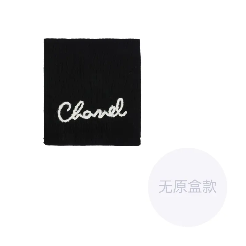 

CHANEL Вязаный шарф унисекс черный, Black