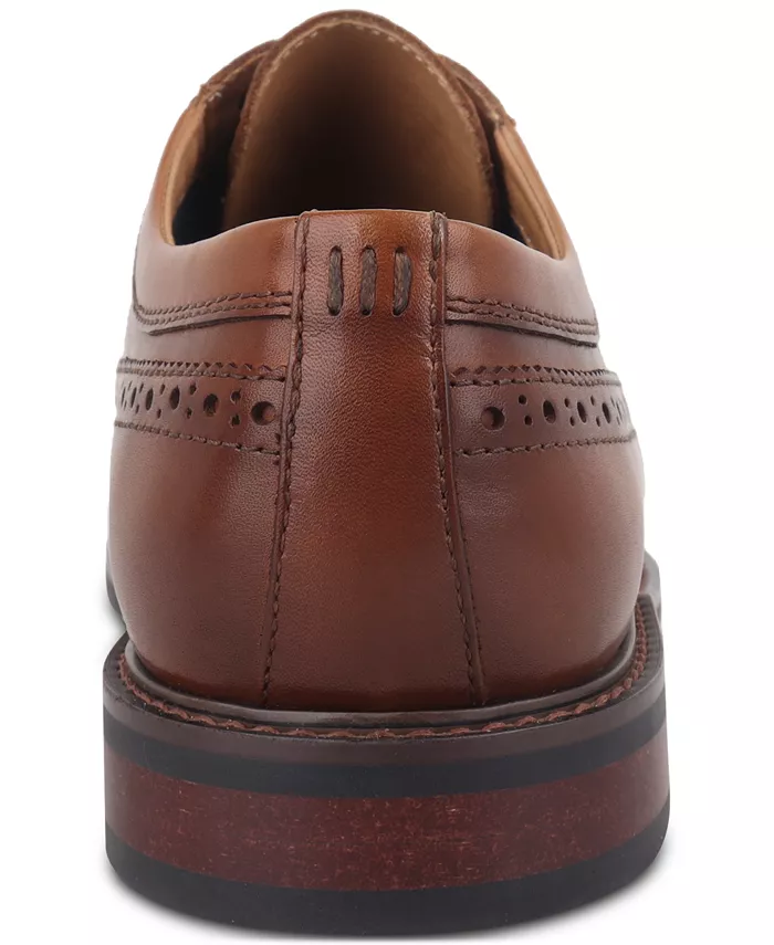 Мужские кожаные классические туфли Asherr Long Wing Brogue Bar III, коричневый/бежевый — фото 4
