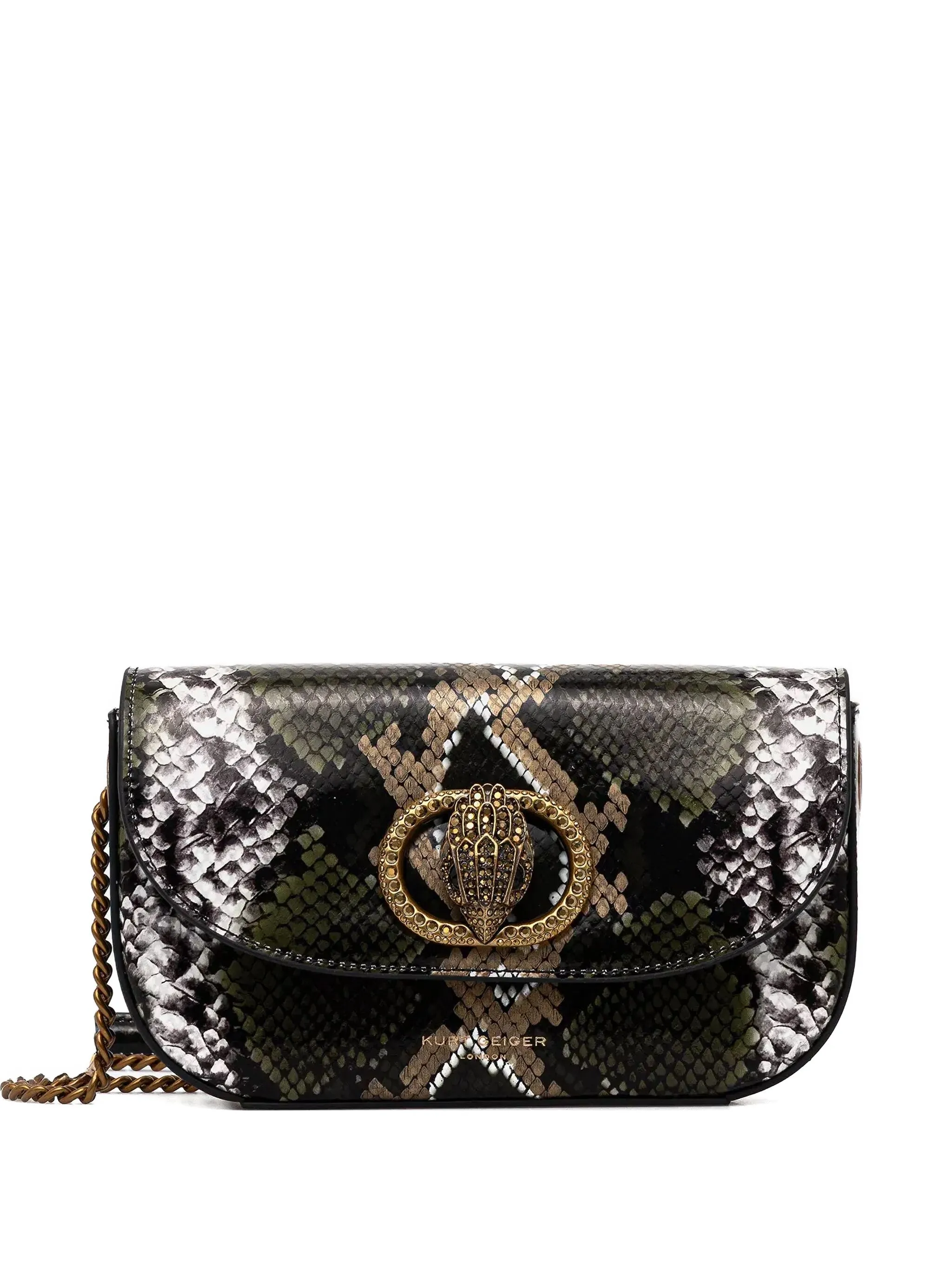 

Сумка через плечо с тиснением под змеиную кожу Kurt Geiger London, черный