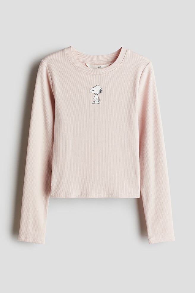 

Рубашка из джерси с мотивным принтом H&M, розовый