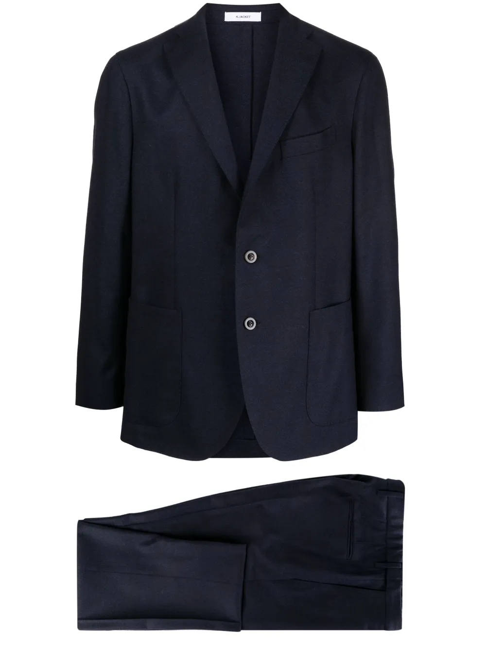 

Костюм из вирджинской шерсти с однобортным пиджаком Boglioli, синий
