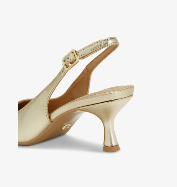 Туфли Allegra из искусственной кожи на каблуке с открытой пяткой Carvela, золотой — фото 4