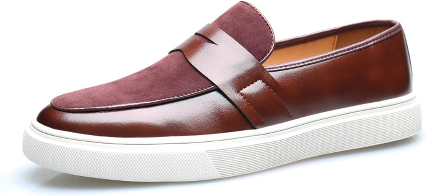 

Мужские слипоны из натуральной кожи с комбинированными элементами, легкие, противоскользящие, для вождения, дышащие кроссовки-лодочки для прогулок, путешествий и офиса Helenbra, коричневый