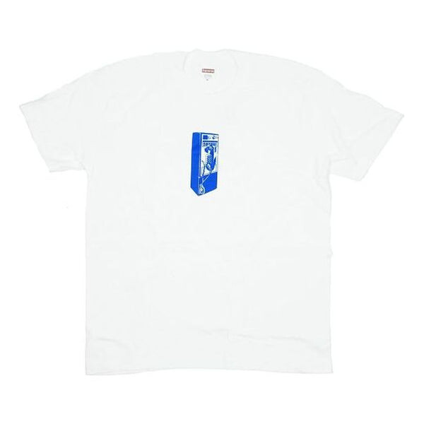 

Футболка fw18 payphone tee white public phone printing short sleeve Supreme, белый