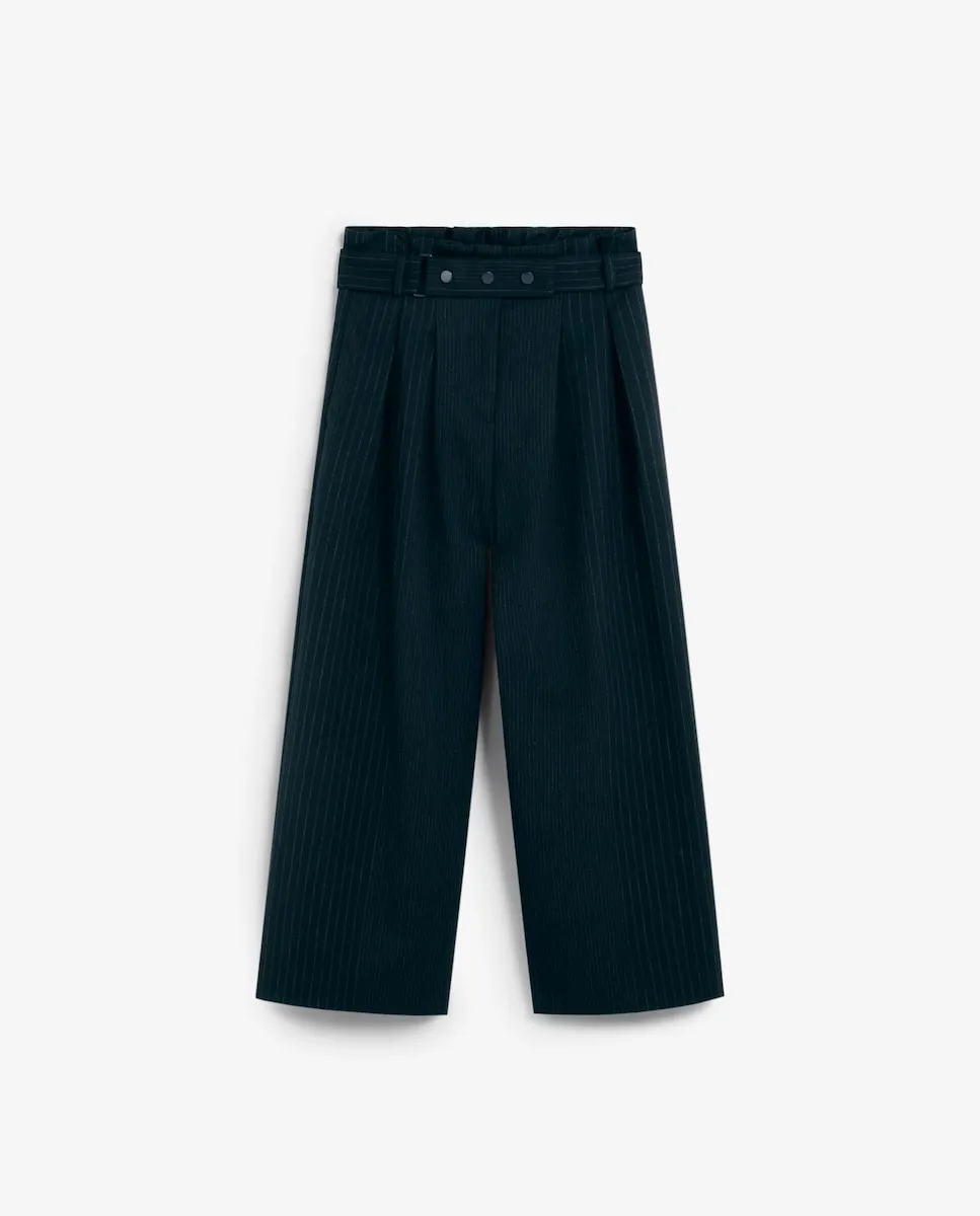 

Женские широкие брюки с высокой посадкой в полоску Scalpers, синий