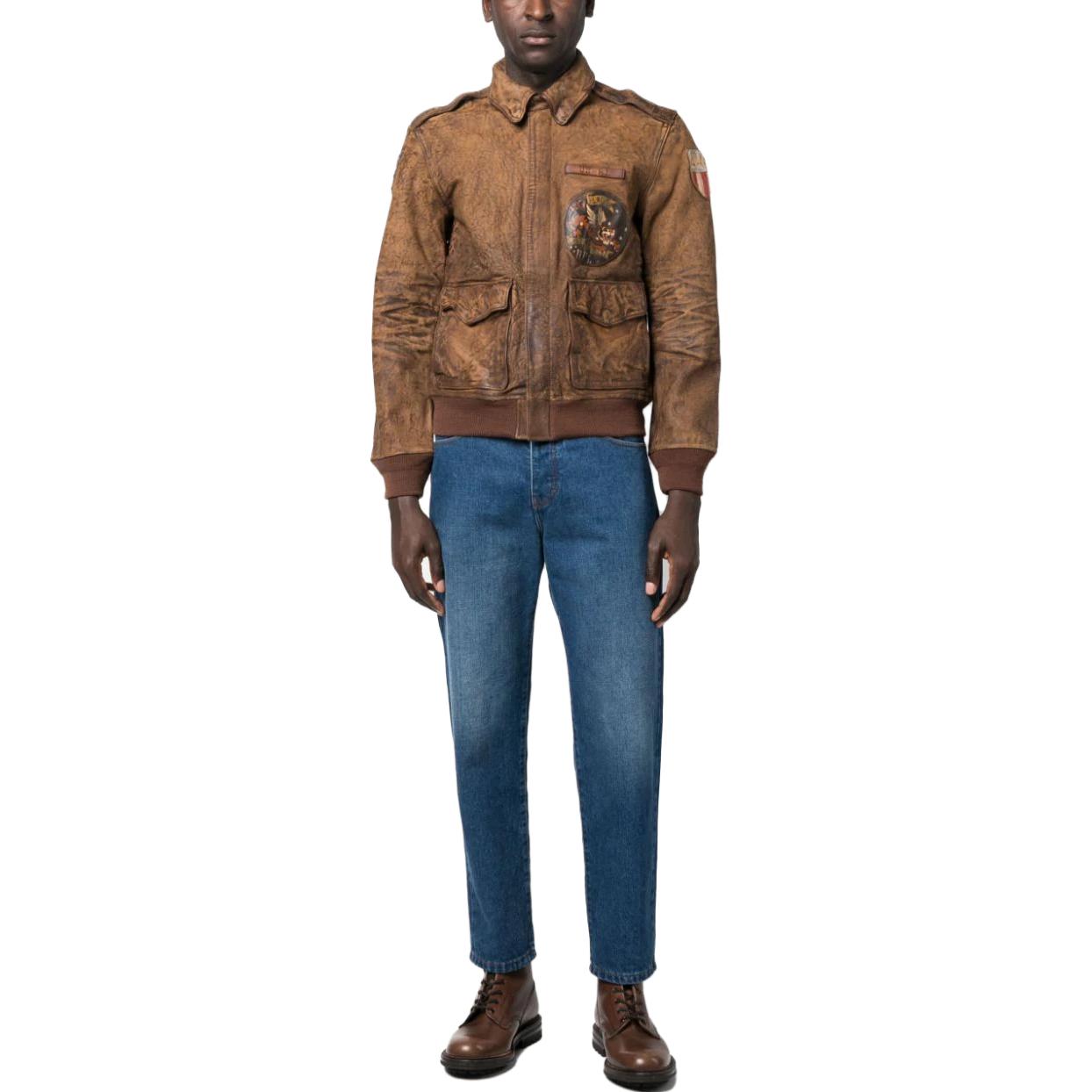 Polo Ralph Lauren Кожаная куртка, Rusty Brown — фото 4