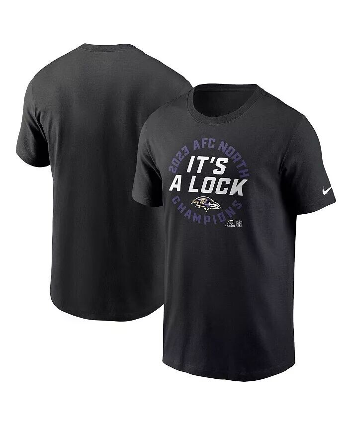 

Мужская черная футболка Baltimore Ravens 2023 AFC North Division Champions Locker Room Trophy Collection Nike