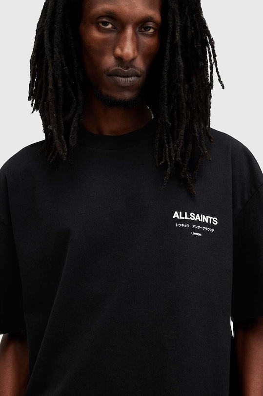 Футболка Allsaints Underground Oversized Crew Neck, черный — фото 3