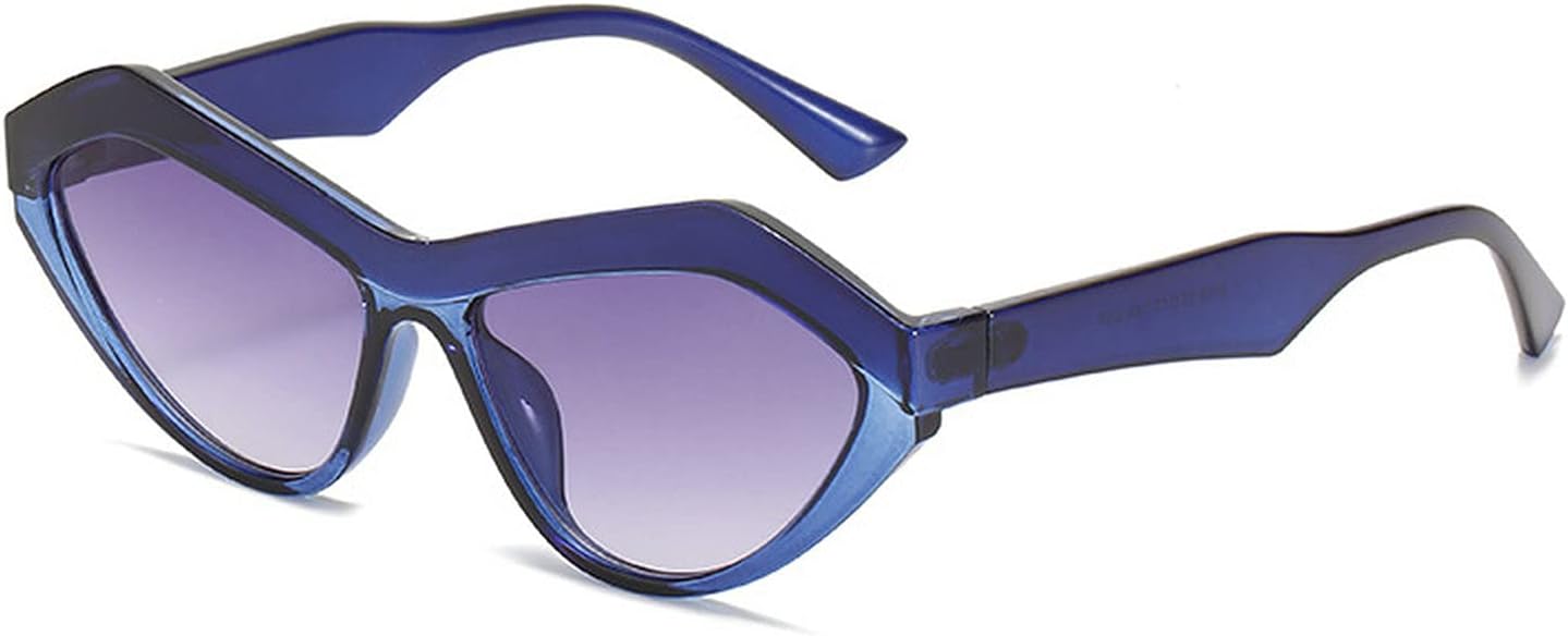 

Ретро-солнцезащитные очки «кошачий глаз» неправильной формы для женщин, популярные яркие очки, брендовый дизайн, мужские солнцезащитные очки с защитой от УФ-излучения UV400 COTIA, Blue