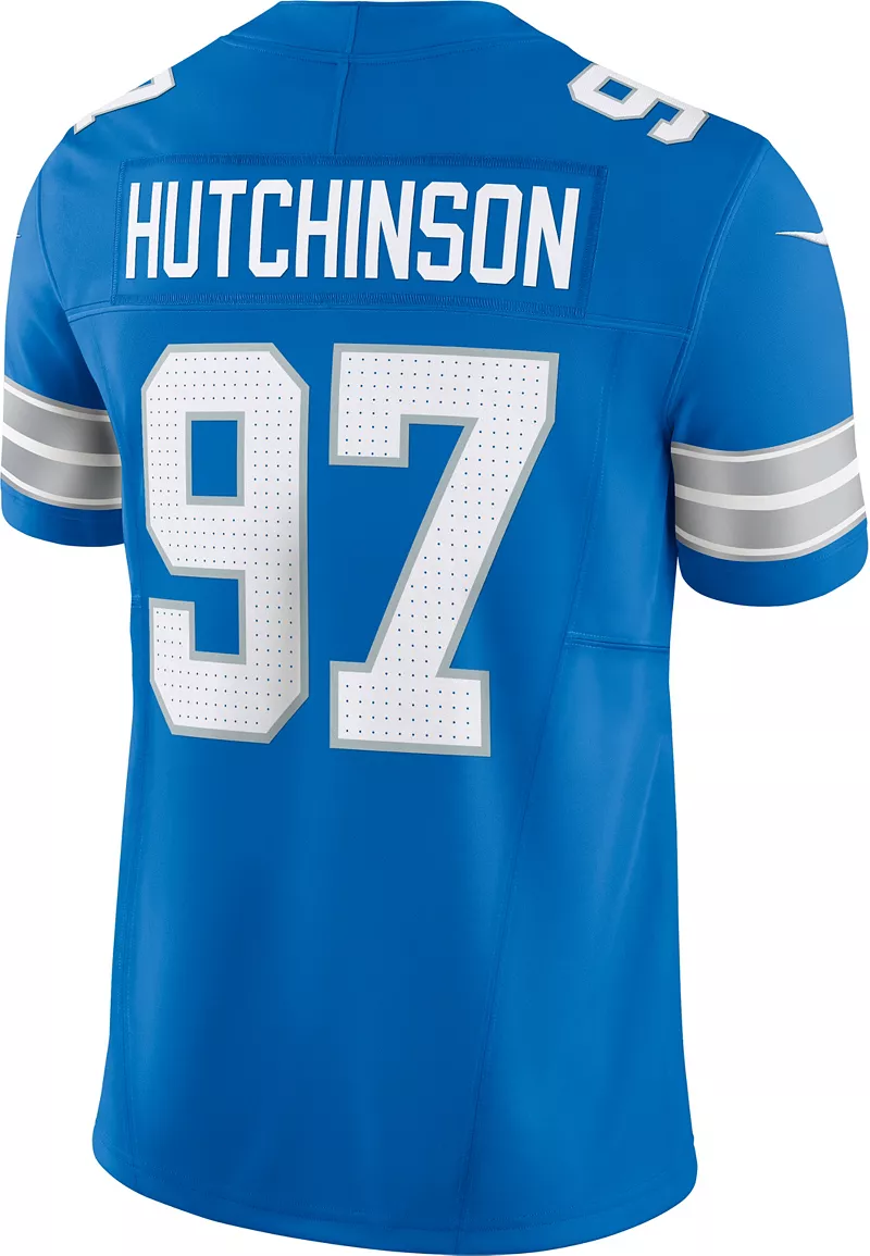Мужские кроссовки Nike Detroit Lions Эйдан Хатчинсон #97 Vapor F.U.S.E. Ограниченная синяя майка — фото 2