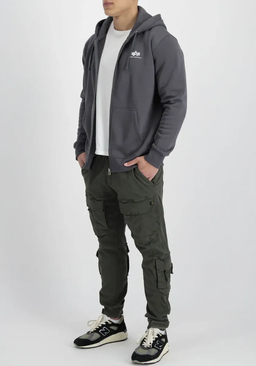 

Толстовка с капюшоном Alpha Industries "Basic Zip Hoody SL", серый