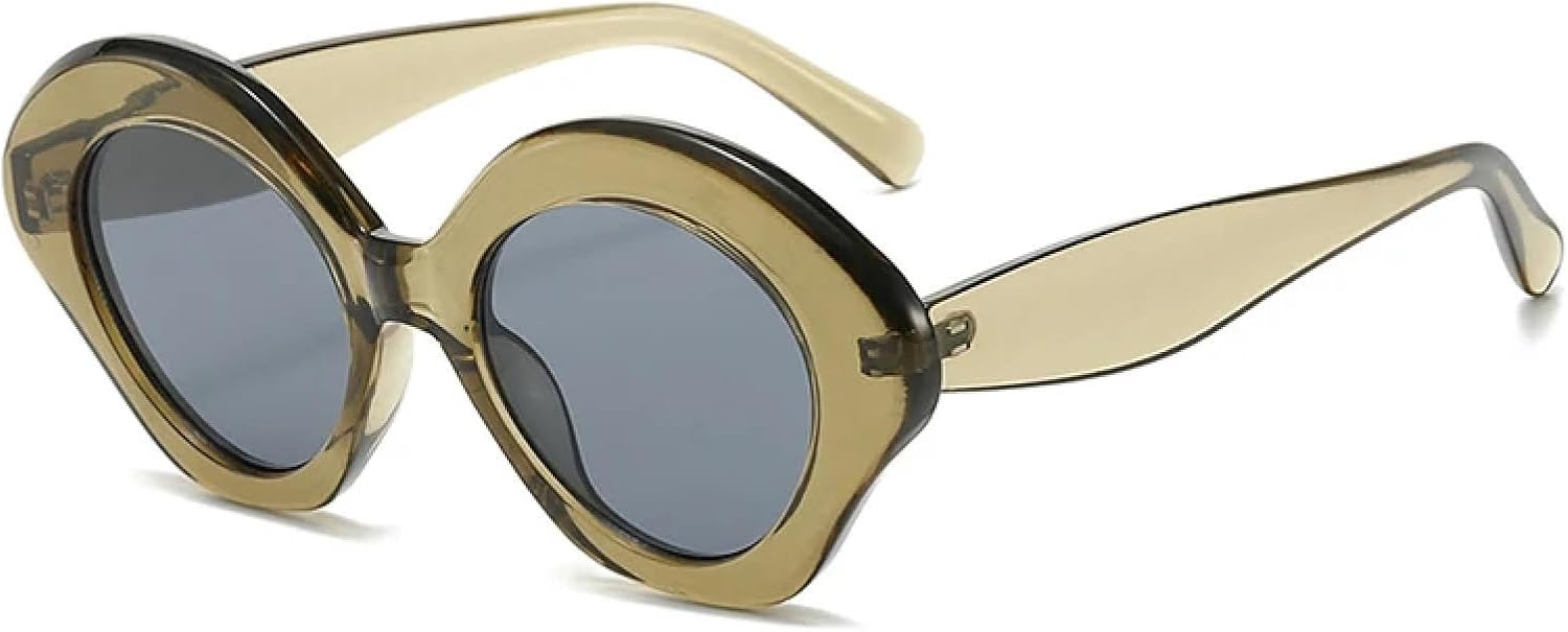 

Модные солнцезащитные очки неправильной формы «кошачий глаз» для женщин, ретро-очки с градиентным переходом для мужчин. Трендовые солнцезащитные очки TVTBBVV, Green Gray