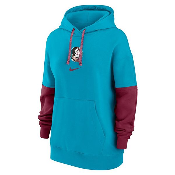 Женский оверсайз флисовый худи florida state seminoles бирюзовый Nike — фото 3