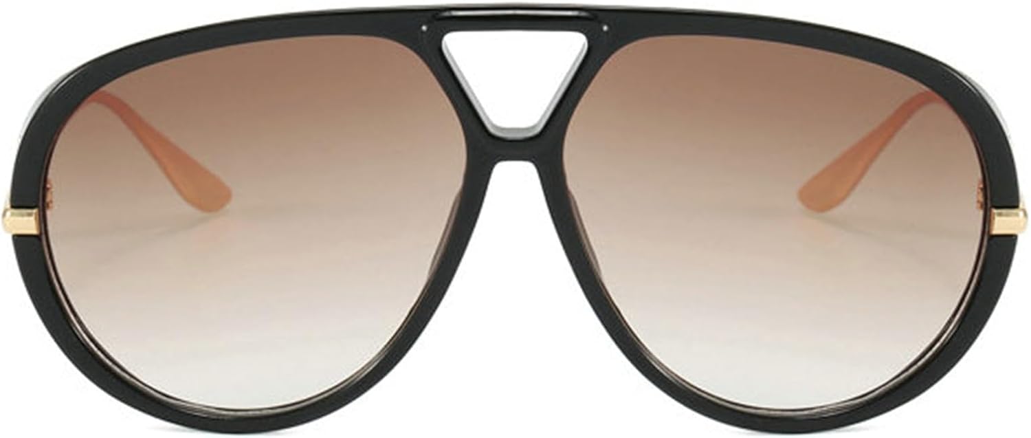 

Willochra Ретро-очки с двойной перемычкой, пилотные, женские, увеличенного размера, модные панк-очки для мужчин, градиентные, с защитой от УФ-излучения UV400, для активного отдыха, C3