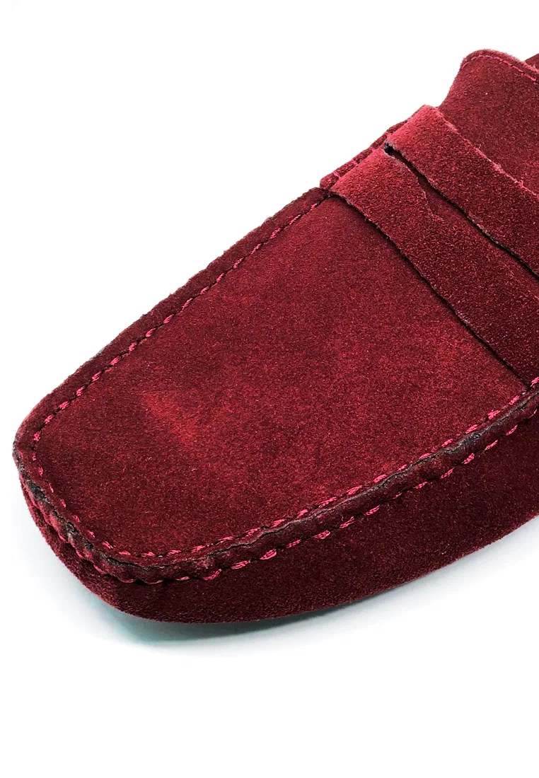 Туфли лоферы замшевые MC024 Twenty Eight Shoes, бордовый — фото 4