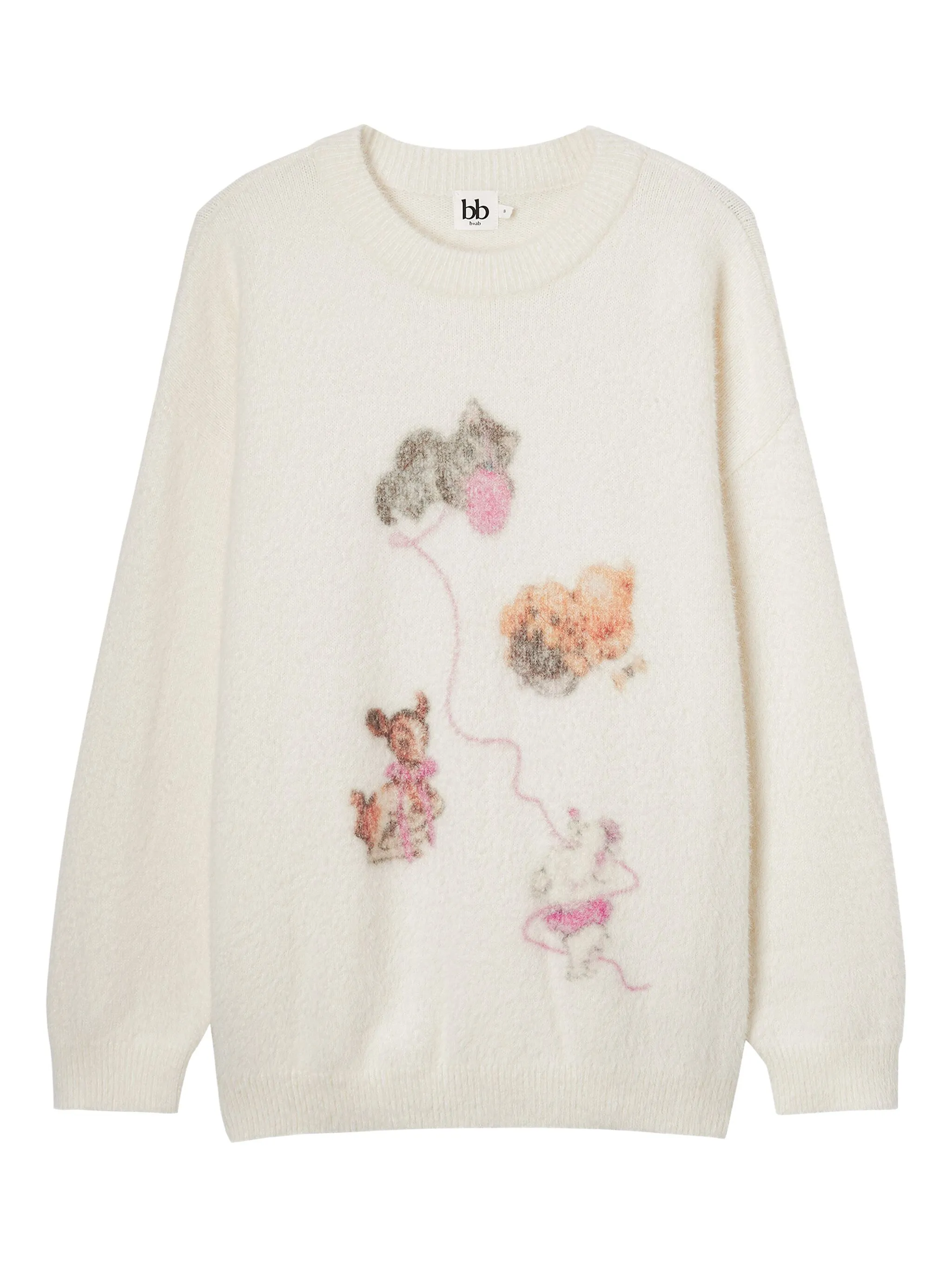 

Свитер с графичным принтом B+Ab, бежевый