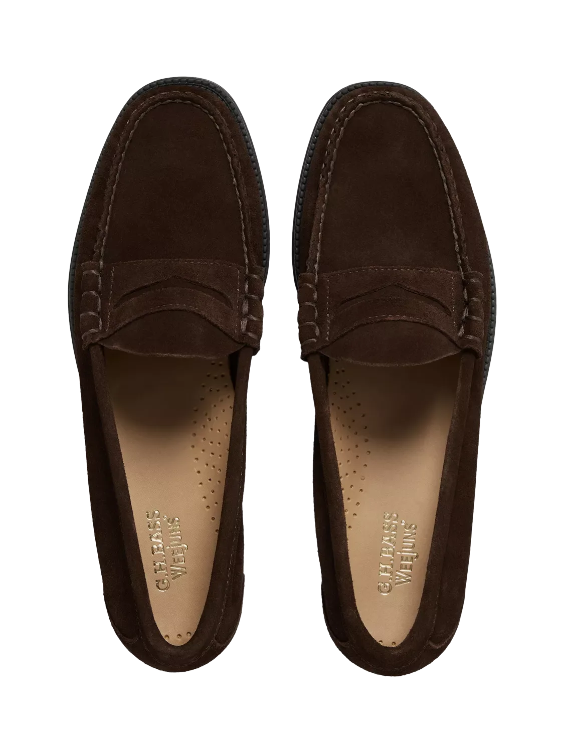 Простые лоферы Weejuns Larson Penny Loafers, шоколадного цвета G.H.BASS — фото 3