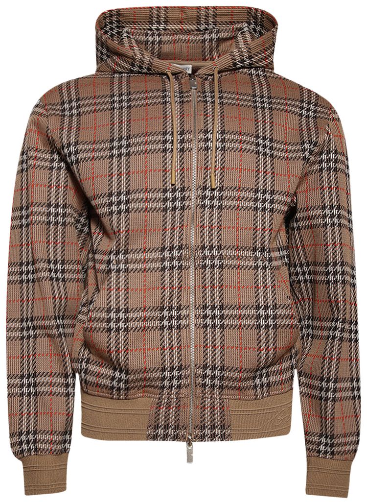 

Худи Burberry Check Zip Hoodie 'Nut Ip Check', коричневый