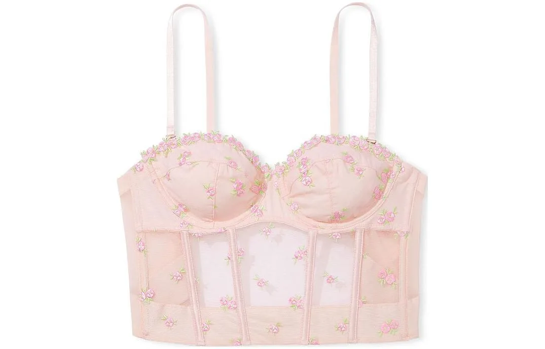 Victoria's Secret Бюстгальтер с вышивкой в цвет вишневого цвета