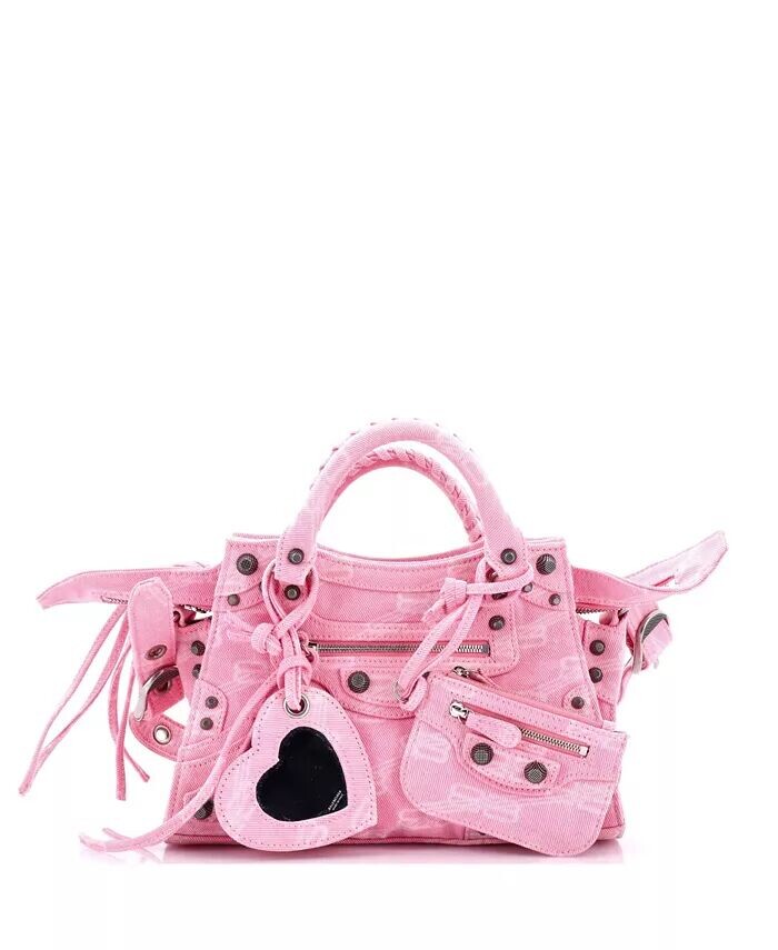 

XS Neo Cagole Городская сумка BB Denim Pre-Owned Balenciaga, розовый
