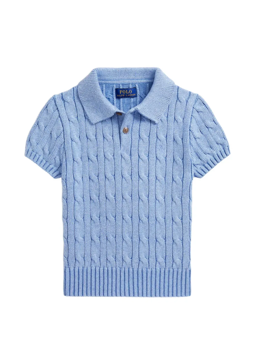 Рубашка поло фактурной вязки POLO RALPH LAUREN KIDS, синий