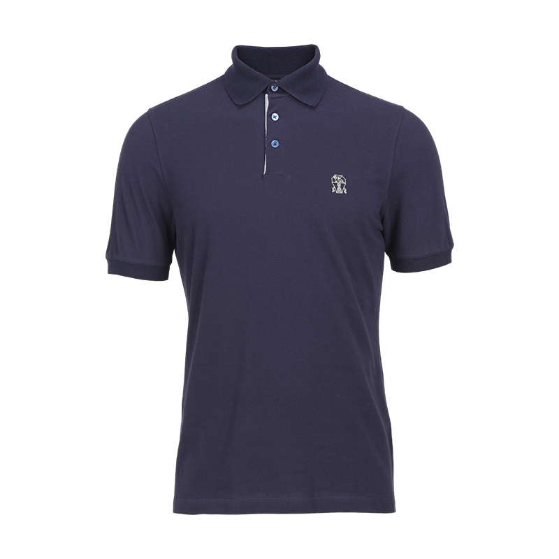 

Brunello Cucinelli Мужская поло темно-синего цвета, Синий, Brunello Cucinelli Мужская поло темно-синего цвета