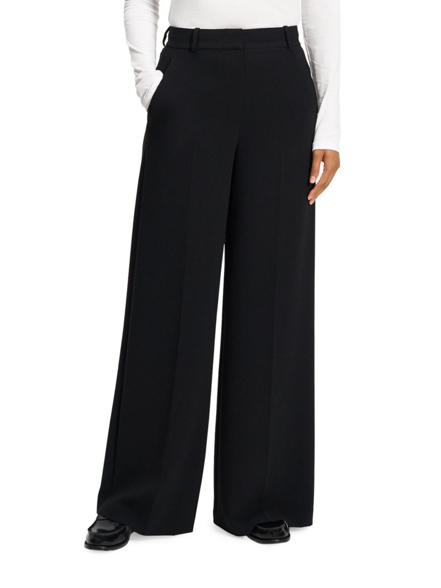 

Брюки Admiral с высокой талией и широкими штанинами Theory, черный